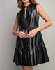 The Riley Dress: Pleather Tiered Mini Dress - MomQueenBoutique