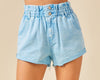 The Roxi Shorts: Paper Bag Soft Denim Shorts - MomQueenBoutique