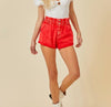 The Roxi Shorts: Paper Bag Soft Denim Shorts - MomQueenBoutique