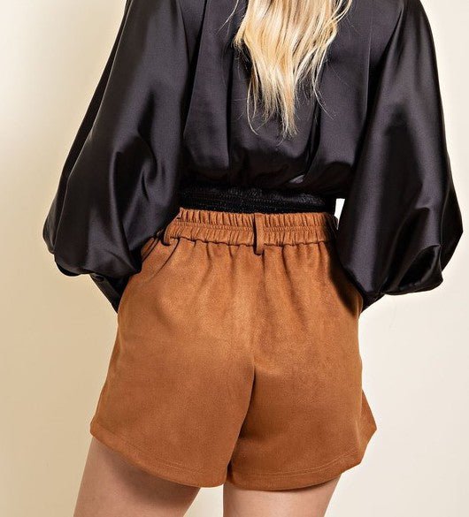 The Sadie Shorts: High Waisted Suede Shorts - MomQueenBoutique