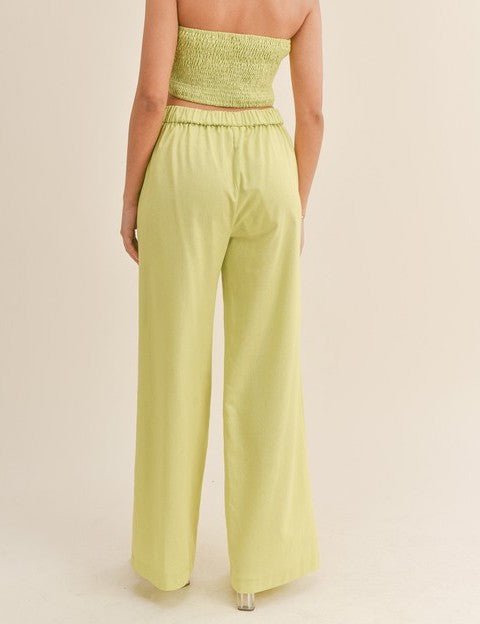 The Sally Set: Strapless Wide Leg Pant Set - MomQueenBoutique