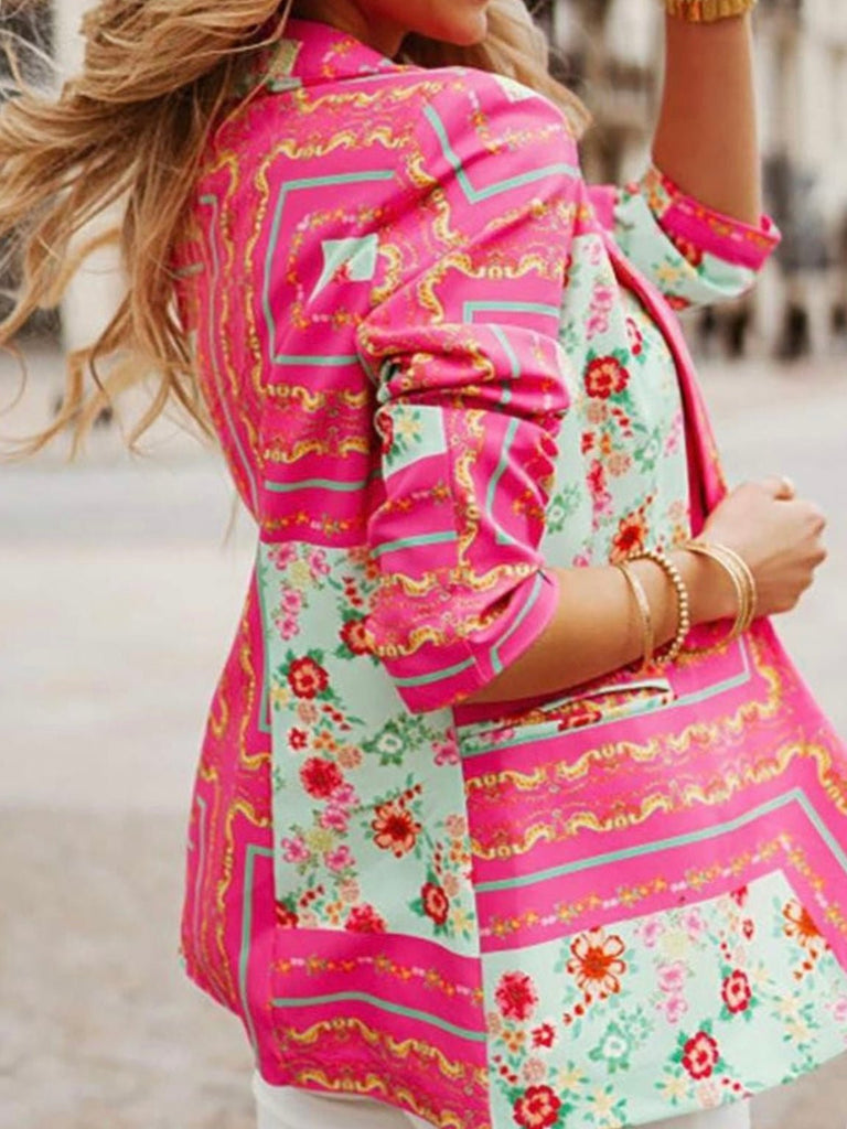 The Spring Blazer: Pink Floral Blazer - MomQueenBoutique