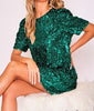 The Stella Dress: Puff Sleeve Sequin Dress - MomQueenBoutique