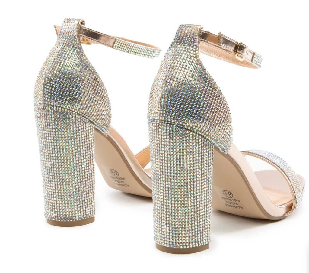 The Stepping Out In Sparkles Heels: Sequin Rhinestone Heels - MomQueenBoutique