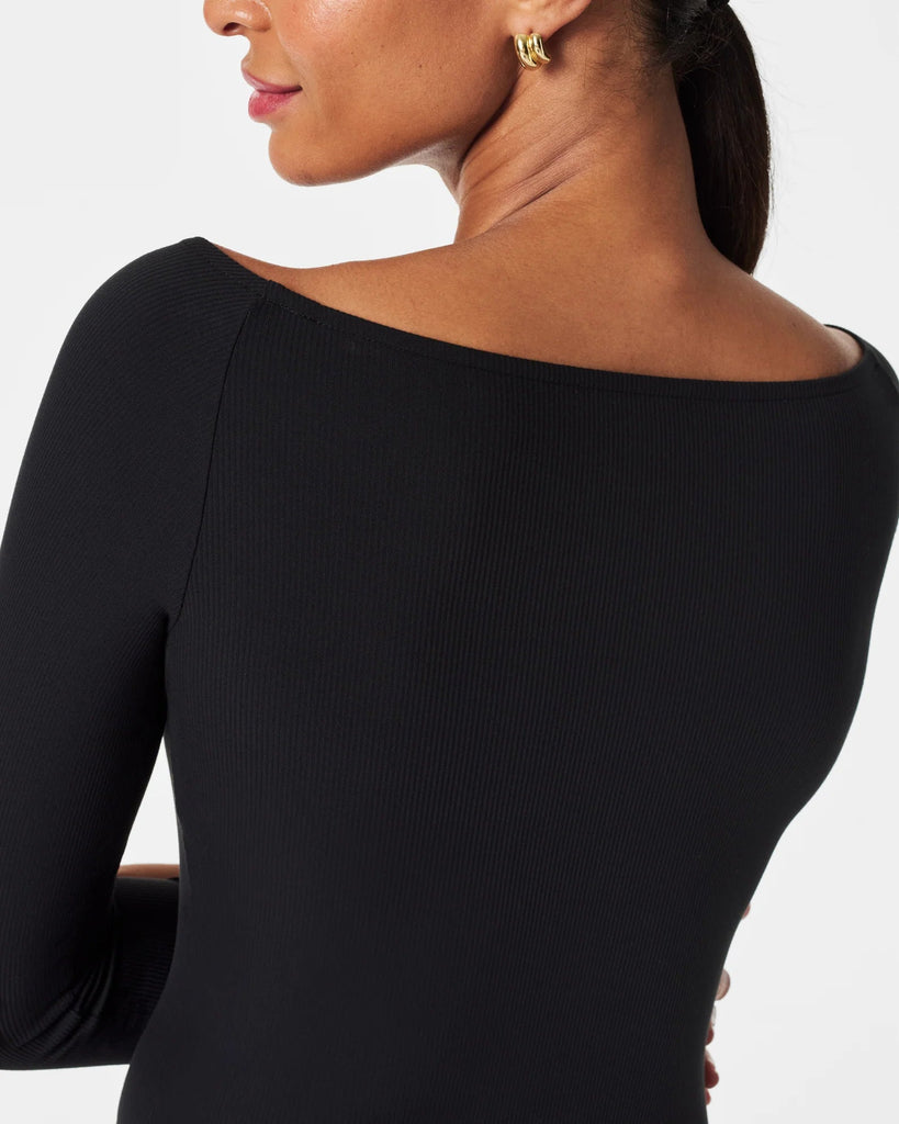 The Suit Yourself Boat Neck Ribbed Bodysuit by Spanx - MomQueenBoutique