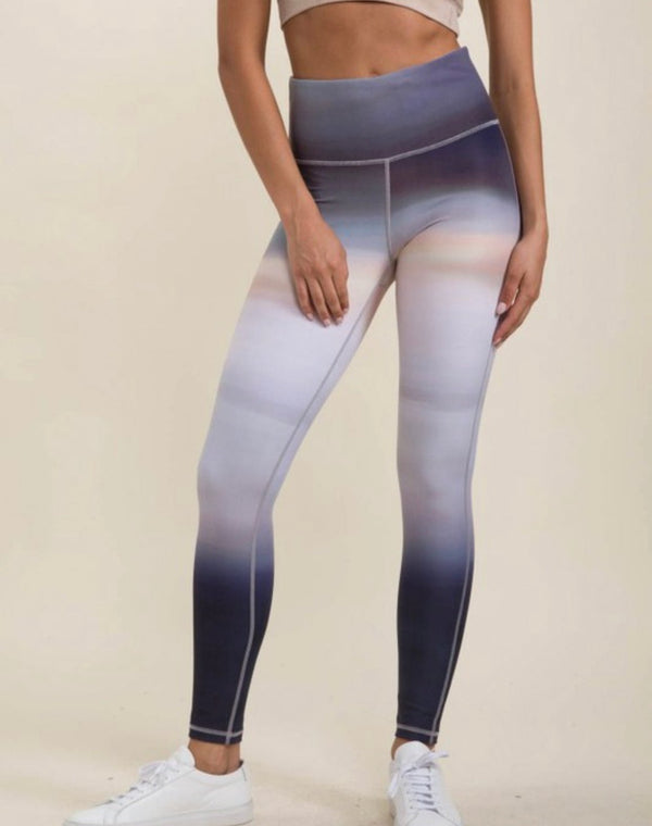 The Sunset Yoga Leggings: Dusk High Waisted Ombre Leggings - MomQueenBoutique