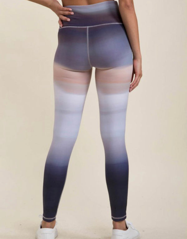 The Sunset Yoga Leggings: Dusk High Waisted Ombre Leggings - MomQueenBoutique