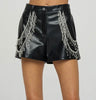 The Tina Shorts: Pleather Jewel Trim Shorts - MomQueenBoutique