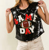 The Touch Down Tanks: Sequins Game Day Tops - MomQueenBoutique