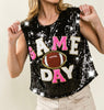 The Touch Down Tanks: Sequins Game Day Tops - MomQueenBoutique