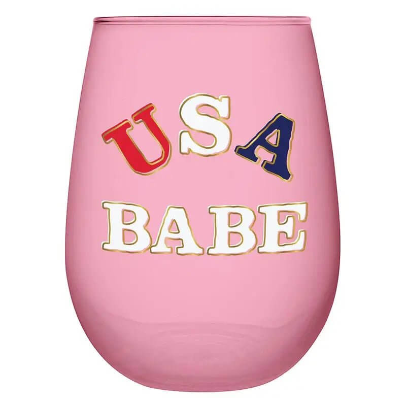 The USA Babe Wine Glass - MomQueenBoutique