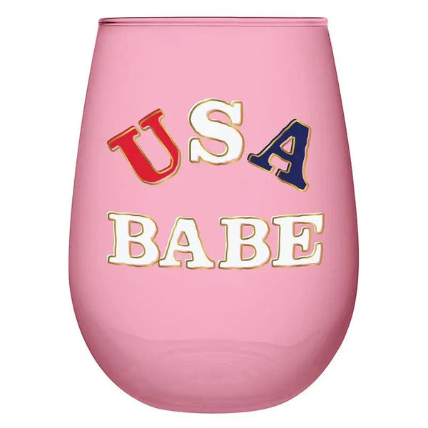 The USA Babe Wine Glass - MomQueenBoutique
