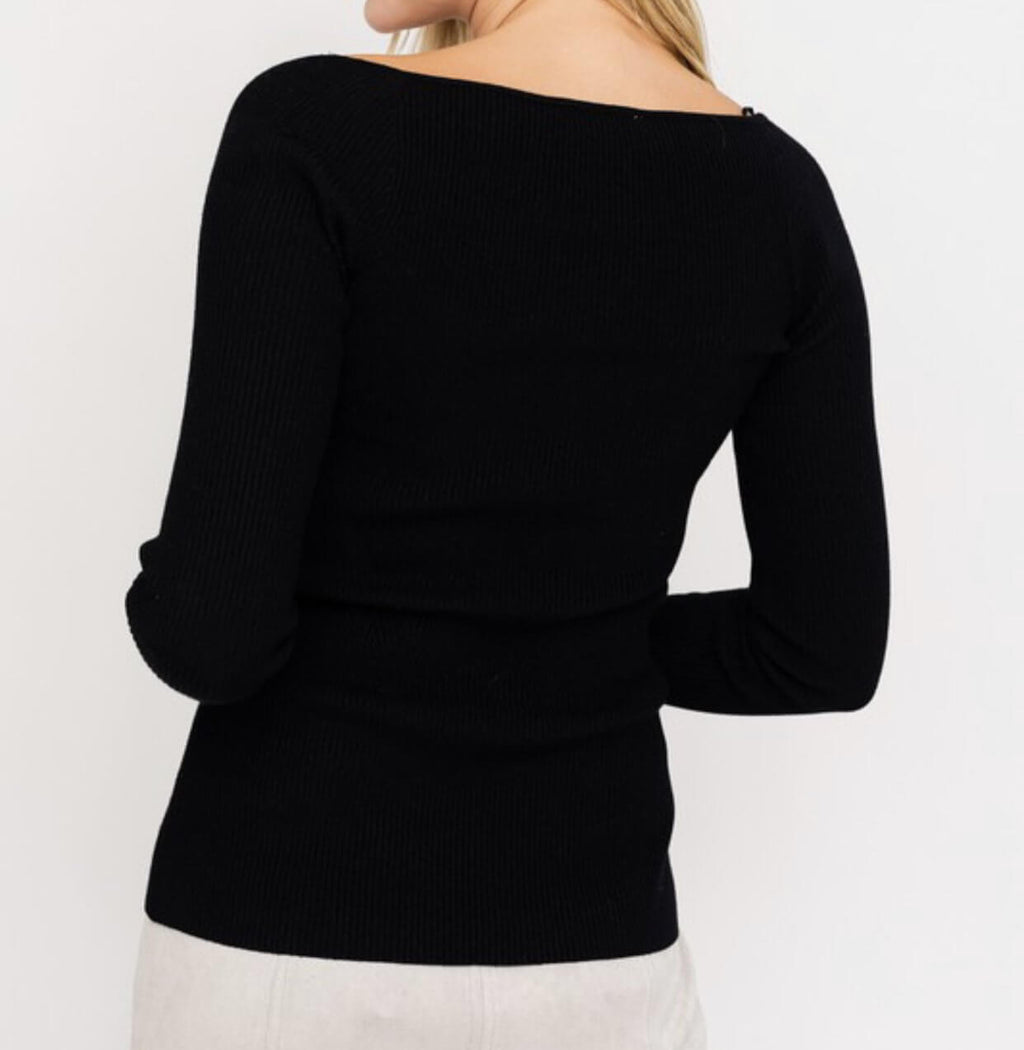 The Valerie Top: Sweetheart Neck Sweater Top - MomQueenBoutique