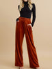 The Vanessa Pants: Wide Leg Velvet Pants - MomQueenBoutique