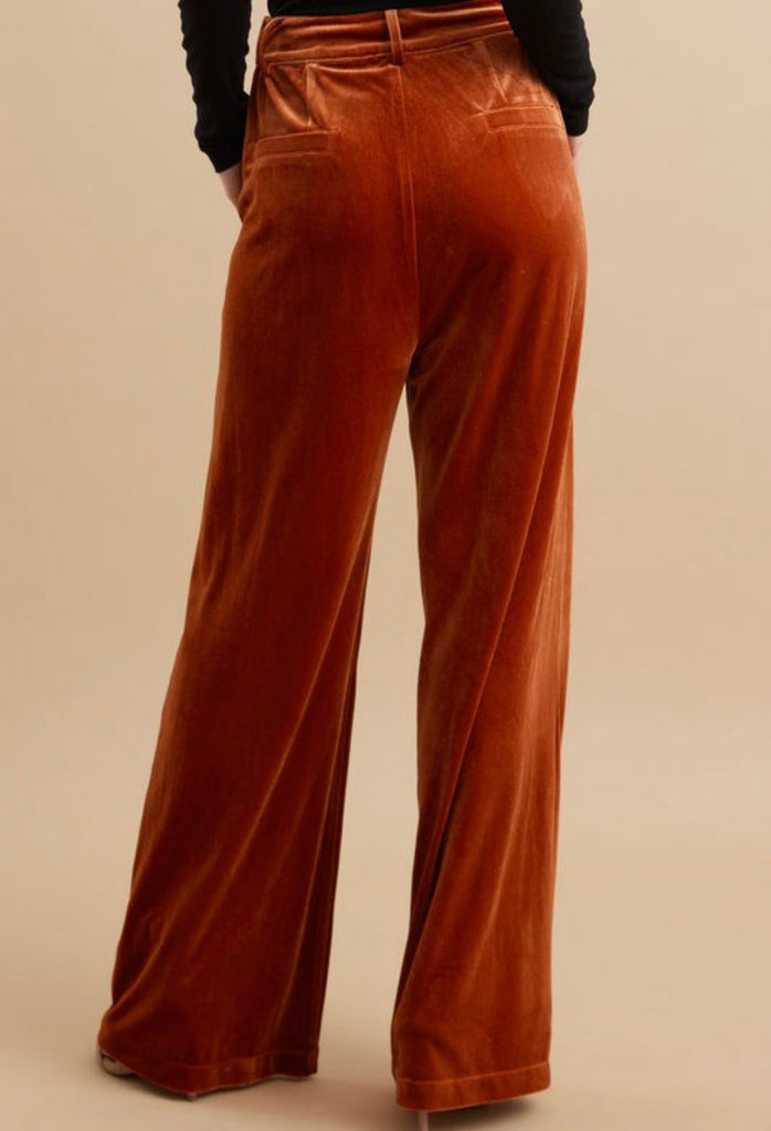 The Vanessa Pants: Wide Leg Velvet Pants - MomQueenBoutique