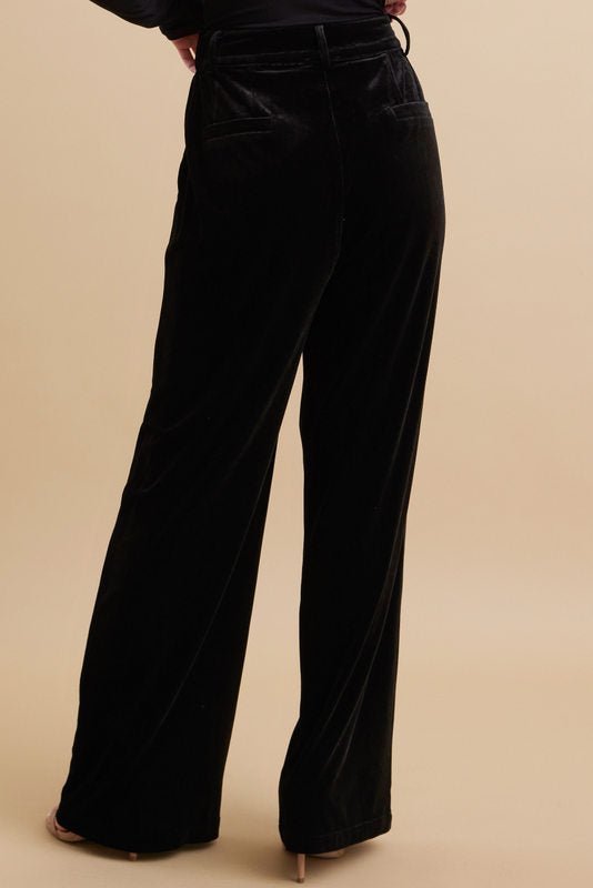 The Vanessa Pants: Wide Leg Velvet Pants - MomQueenBoutique