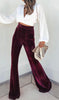 The Veronica Pants: Velvet Bell Bottom Pants - MomQueenBoutique