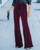 The Veronica Pants: Velvet Bell Bottom Pants - MomQueenBoutique