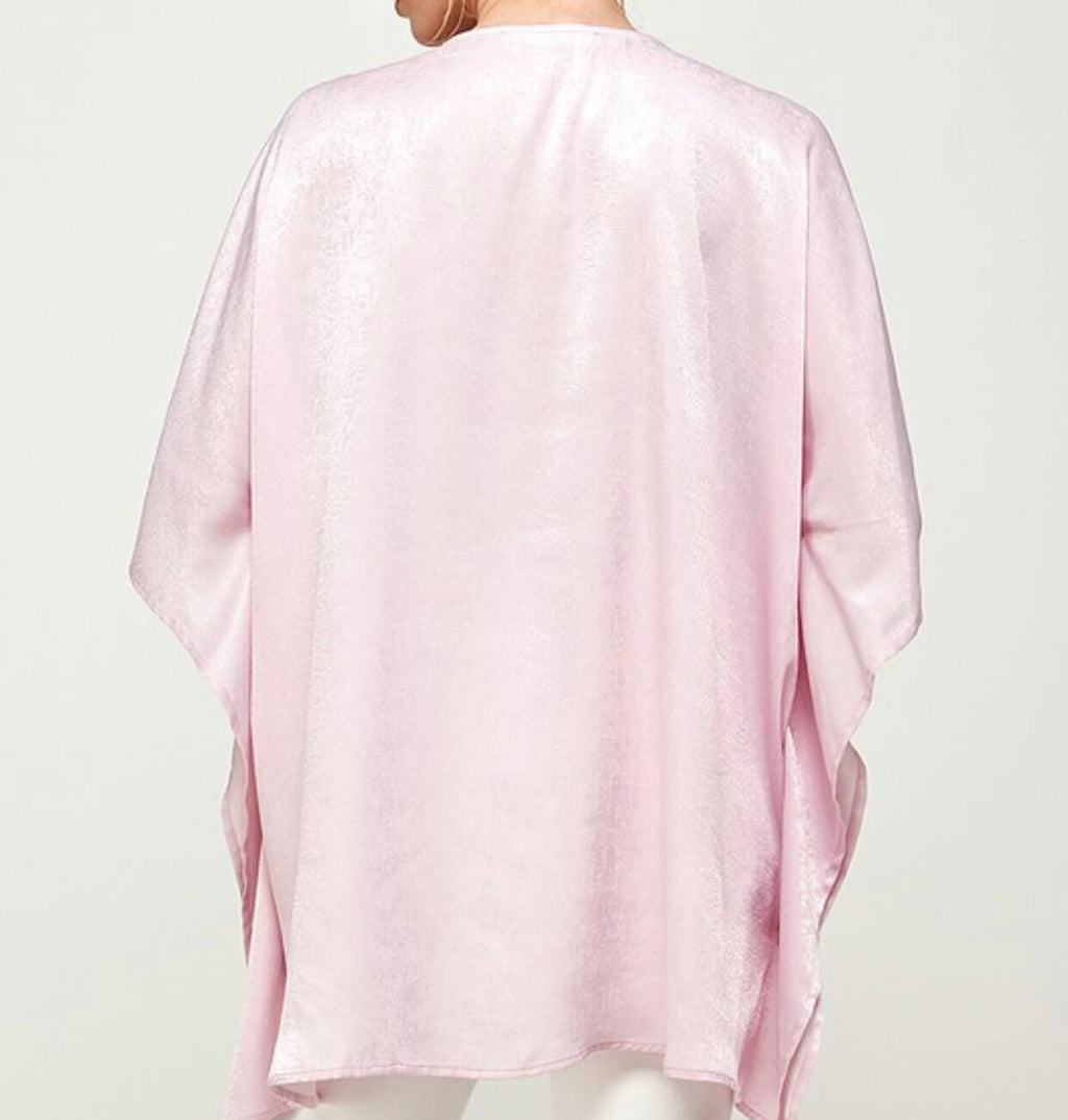 The Vikki Top: Pink Satin Oversized Top - MomQueenBoutique