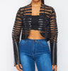 The Vixon Jacket: Black Mesh Moto Leather Jacket - MomQueenBoutique