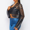 The Vixon Jacket: Black Mesh Moto Leather Jacket - MomQueenBoutique