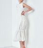 The Warren Dress: White Woven Cutout Maxi Dress - MomQueenBoutique