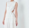 The Warren Dress: White Woven Cutout Maxi Dress - MomQueenBoutique