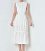 The Warren Dress: White Woven Cutout Maxi Dress - MomQueenBoutique