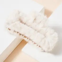 The Winter Claw Clip: Faux Fur Rectangle Hair Claw - MomQueenBoutique