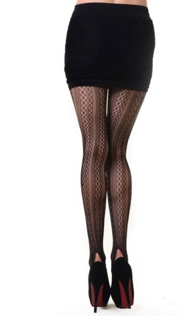 The Winter Tights: Sheer Patterned Black Tights - MomQueenBoutique