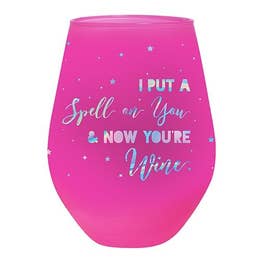 The Witchy Wine Glass: Oversize Pink Halloween Wine Glass - MomQueenBoutique