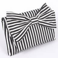 The Zelda Bag: Black & White Striped Purse - MomQueenBoutique