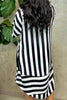 The Zelda Shirt Dress: Black & White Striped Shirt Dress - MomQueenBoutique