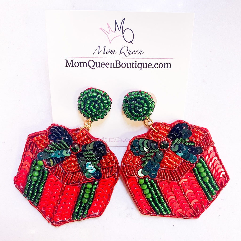 #WrappedUnderTheTree Earrings - MomQueenBoutique